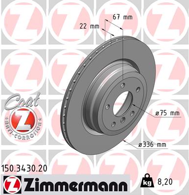 ZIMMERMANN Bremsscheibe 150.3430.20