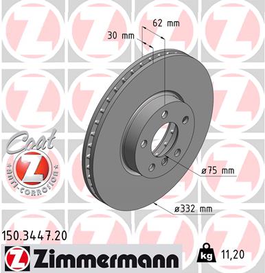 ZIMMERMANN Bremsscheibe 150.3447.20