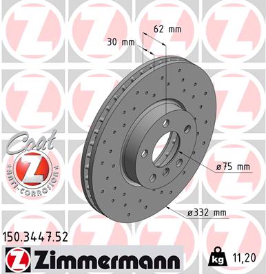 ZIMMERMANN Bremsscheibe 150.3447.52