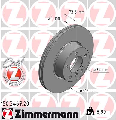 ZIMMERMANN Bremsscheibe 150.3467.20