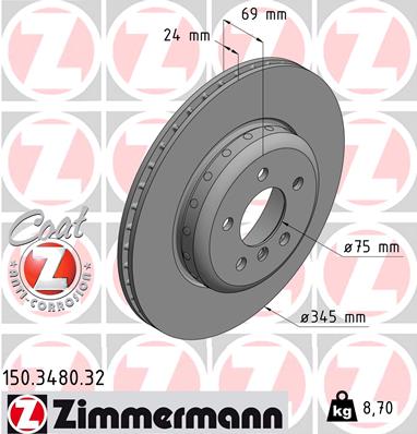 ZIMMERMANN Bremsscheibe 150.3480.32