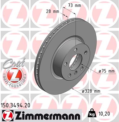 ZIMMERMANN Bremsscheibe 150.3494.20