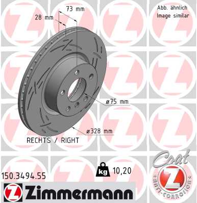 ZIMMERMANN Bremsscheibe 150.3494.55