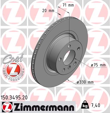 ZIMMERMANN Bremsscheibe 150.3495.20