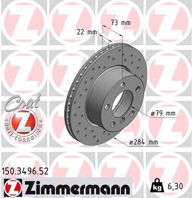 ZIMMERMANN Bremsscheibe 150.3496.52