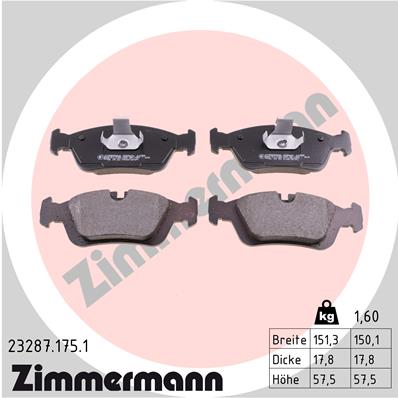 ZIMMERMANN Bremsbelagsatz, Scheibenbremse 23287.175.1