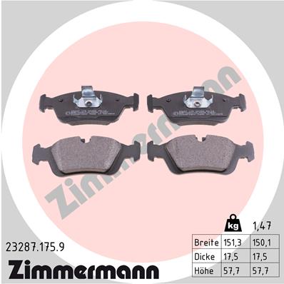 ZIMMERMANN Bremsbelagsatz, Scheibenbremse 23287.175.9