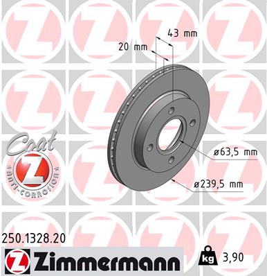 ZIMMERMANN Bremsscheibe 250.1328.20