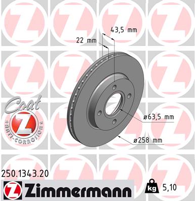 ZIMMERMANN Bremsscheibe 250.1343.20