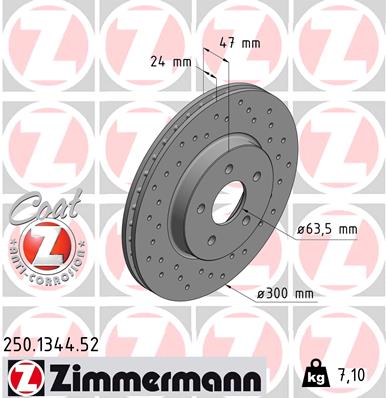 ZIMMERMANN Bremsscheibe 250.1344.52