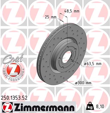 ZIMMERMANN Bremsscheibe 250.1353.52