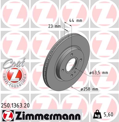 ZIMMERMANN Bremsscheibe 250.1363.20