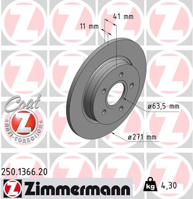 ZIMMERMANN Bremsscheibe 250.1366.20