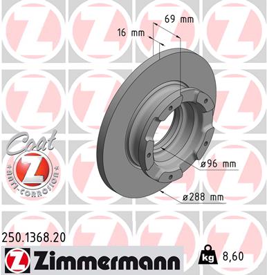 ZIMMERMANN Bremsscheibe 250.1368.20