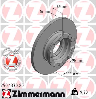 ZIMMERMANN Bremsscheibe 250.1370.20