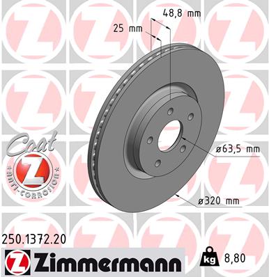 ZIMMERMANN Bremsscheibe 250.1372.20