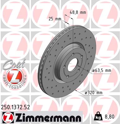 ZIMMERMANN Bremsscheibe 250.1372.52