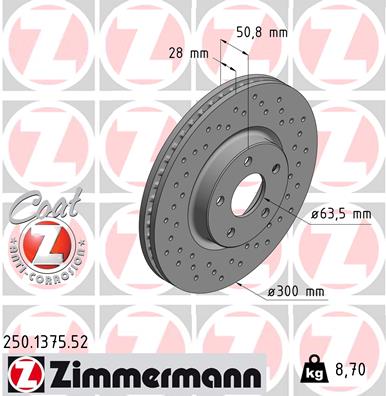 ZIMMERMANN Bremsscheibe 250.1375.52