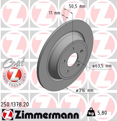 ZIMMERMANN Bremsscheibe 250.1378.20