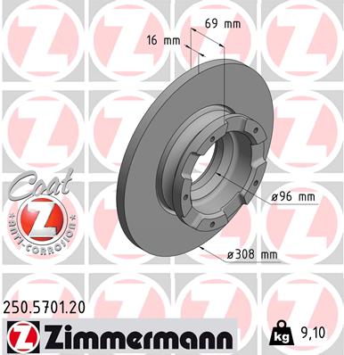 ZIMMERMANN Bremsscheibe 250.5701.20