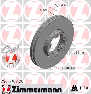 ZIMMERMANN Bremsscheibe 250.5702.20
