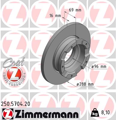 ZIMMERMANN Bremsscheibe 250.5704.20
