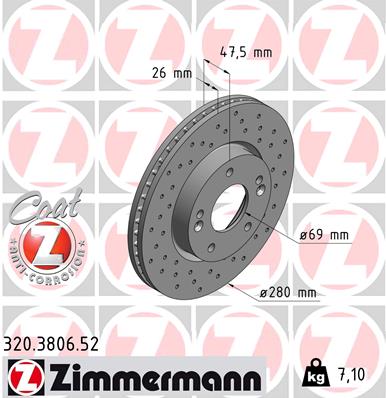 ZIMMERMANN Bremsscheibe 320.3806.52