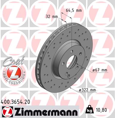 ZIMMERMANN Bremsscheibe 400.3654.20