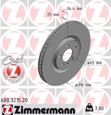 ZIMMERMANN Bremsscheibe 600.3215.20