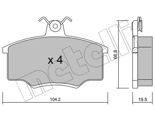 METELLI Bremsbelagsatz, Scheibenbremse 22-0024-0