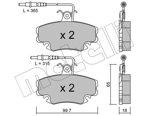 METELLI Bremsbelagsatz, Scheibenbremse 22-0032-1