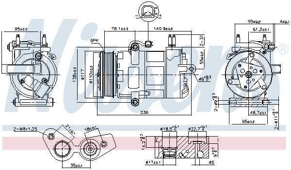 NISSENS Kompressor, Klimaanlage 890217