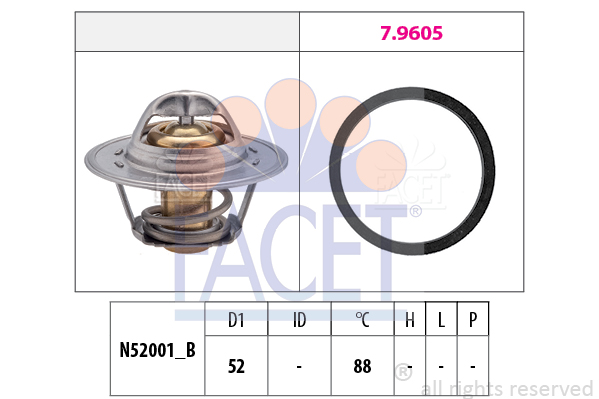 FACET Thermostat, Kühlmittel 7.8312