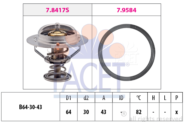 FACET Thermostat, Kühlmittel 7.8417