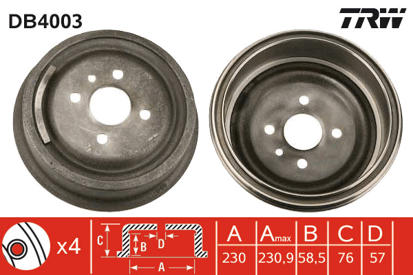 TRW Bremstrommel DB4003