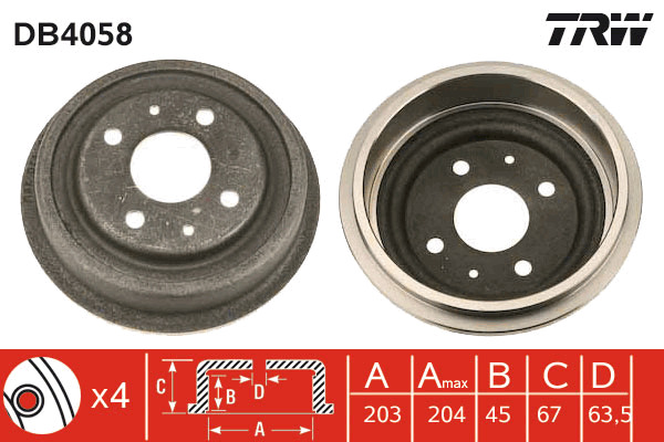 TRW Bremstrommel DB4058