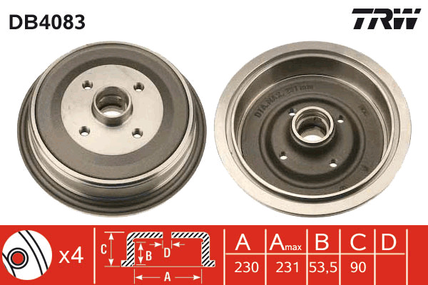 TRW Bremstrommel DB4083