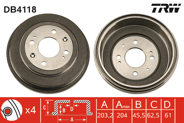 TRW Bremstrommel DB4118