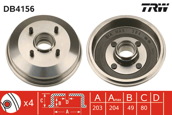 TRW Bremstrommel DB4156