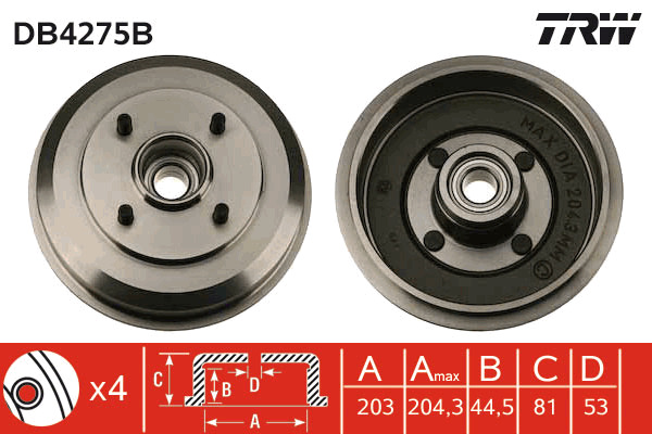 TRW Bremstrommel DB4275B