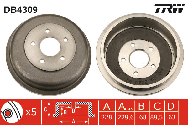 TRW Bremstrommel DB4309