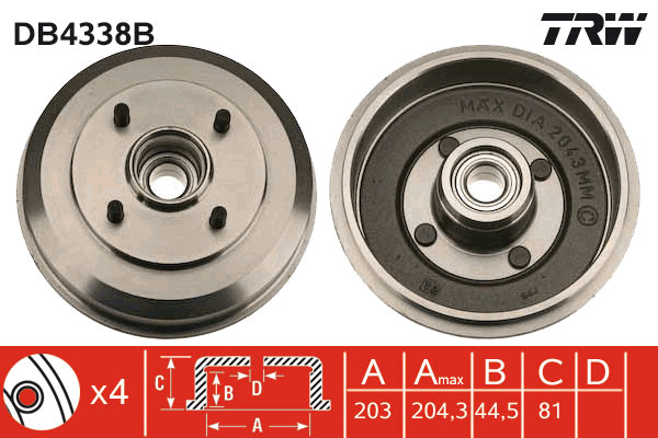 TRW Bremstrommel DB4338B