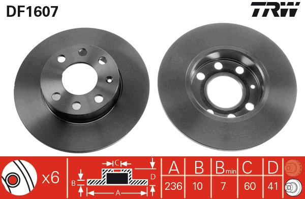 TRW Bremsscheibe DF1607