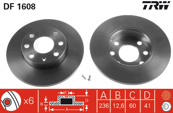 TRW Bremsscheibe DF1608