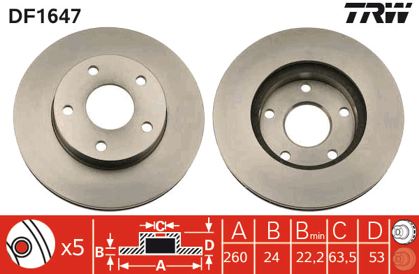 TRW Bremsscheibe DF1647