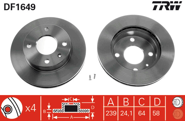 TRW Bremsscheibe DF1649