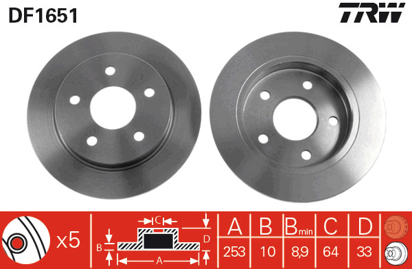 TRW Bremsscheibe DF1651