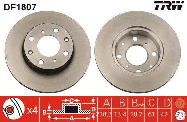 TRW Bremsscheibe DF1807