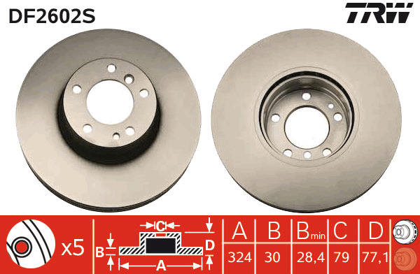 TRW Bremsscheibe DF2602S