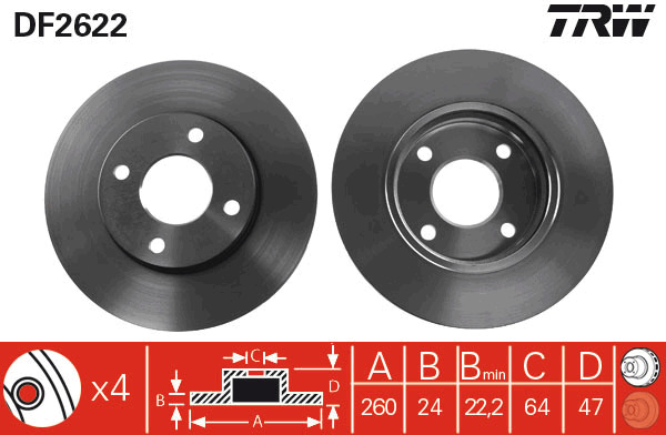 TRW Bremsscheibe DF2622
